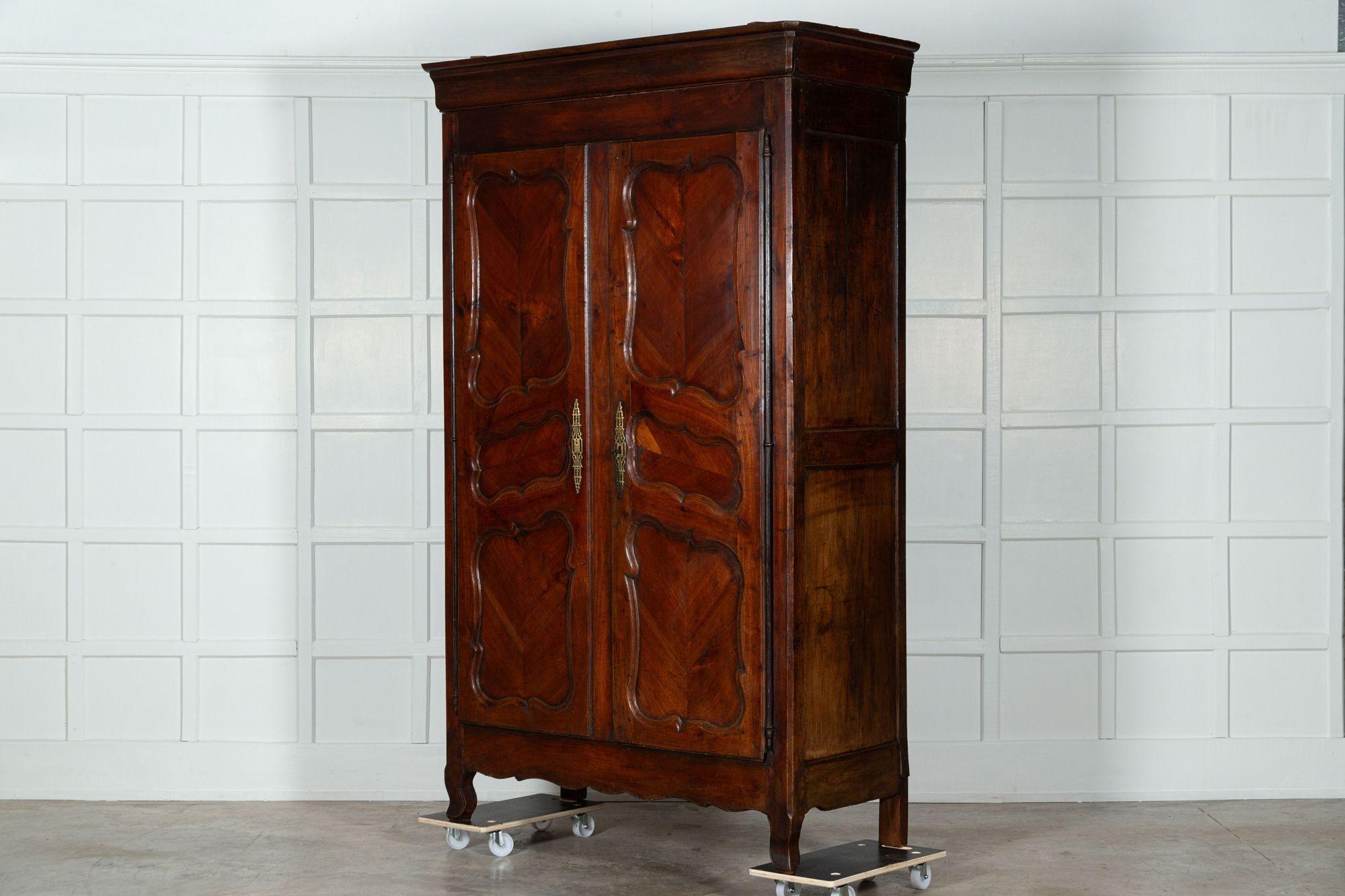 19thC French Fruitwood Armoire For Sale 1