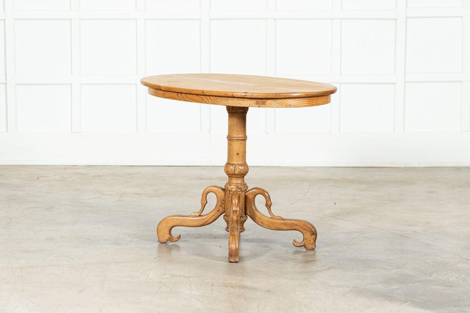 19thC French Fruitwood & Pine Oval Table For Sale 9