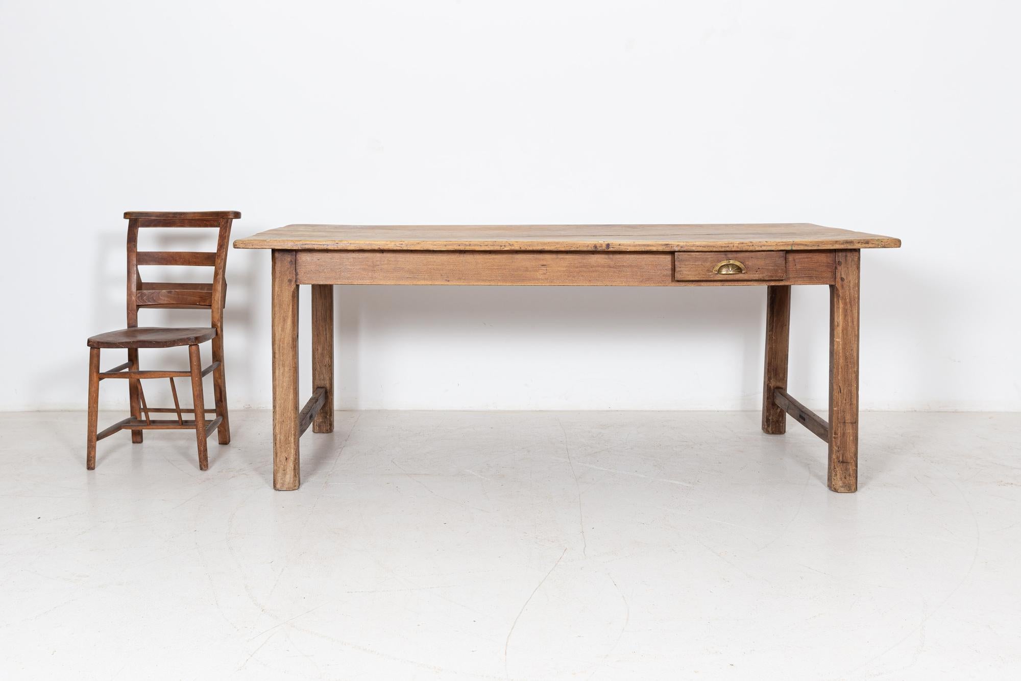 19thC French Fruitwood Refectory Table For Sale 1