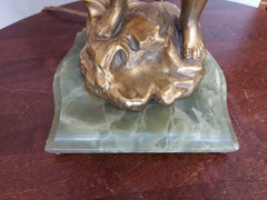 19thC French Gilt Bronze Figural Lamp Base