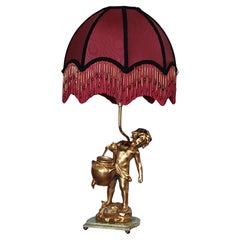 19thC French Gilt Bronze Figural Lamp Base