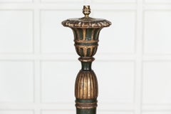19th Century French Gilt & Green Painted Floor Lamp