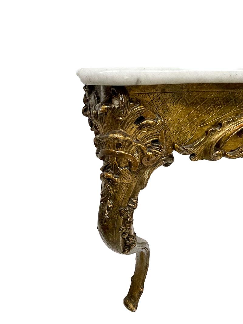 19th Century French Giltwood Console Table with Marble Top For Sale 2