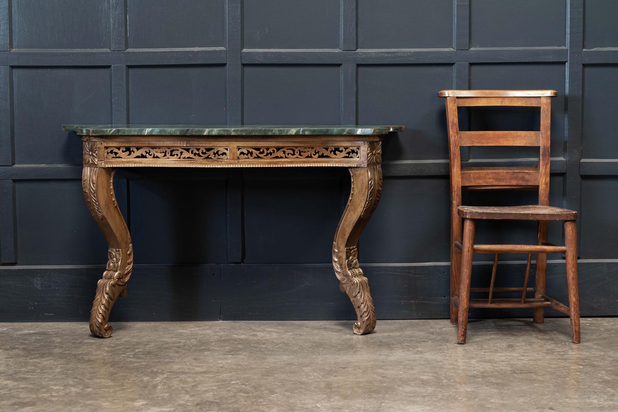 Circa 1860.

19thc French giltwood faux marble console table



Measures: W121 x D39 x H71cm.