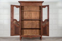 19th Century French Glazed Fruitwood Armoire / Vitrine