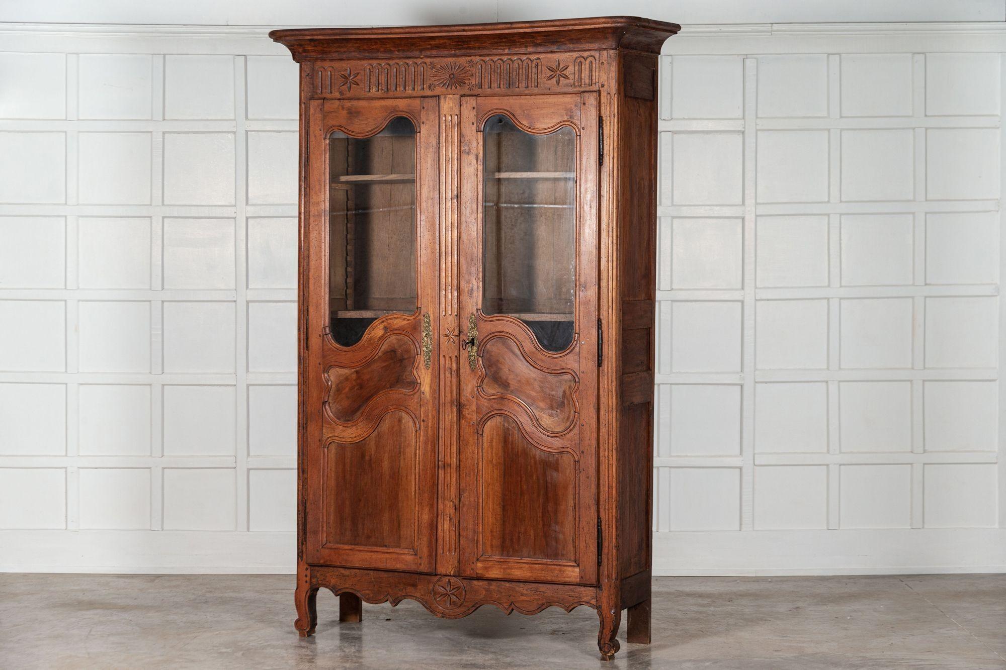 19th Century French Glazed Fruitwood Armoire / Vitrine For Sale 2