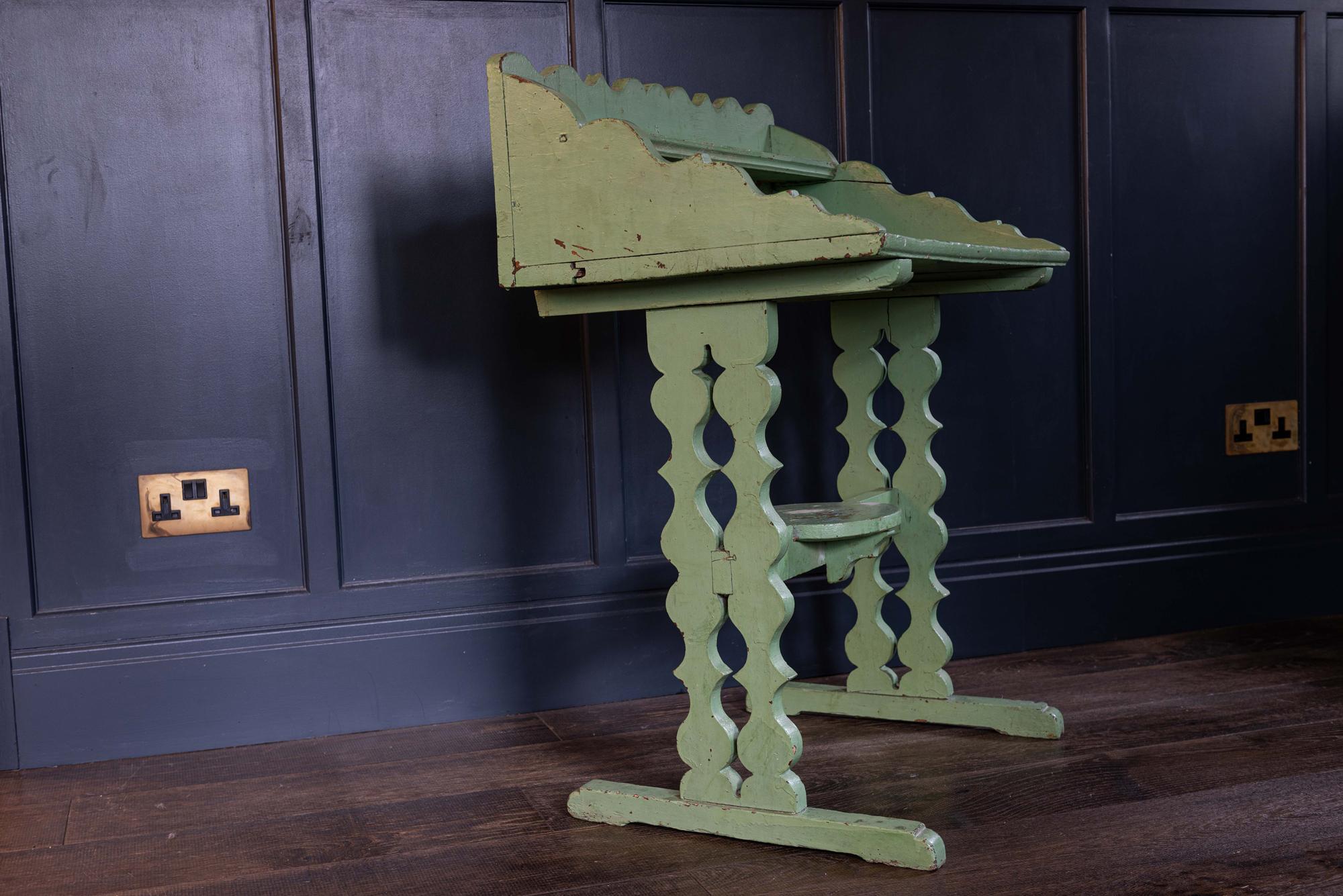 19th Century French Green Painted Oak Provincial Washstand 1