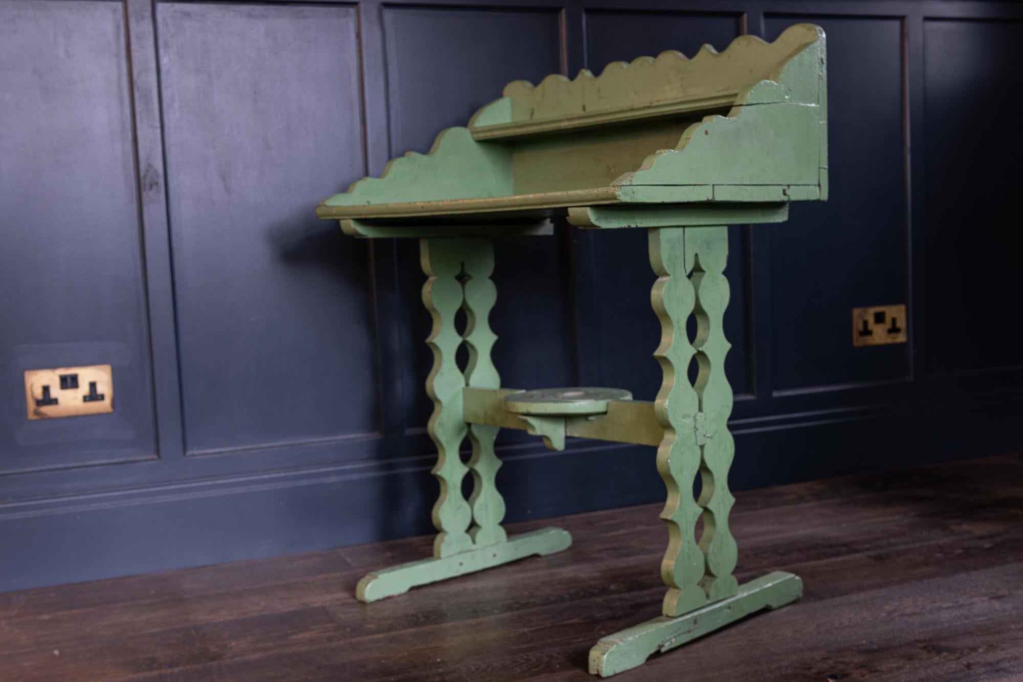 19th Century French Green Painted Oak Provincial Washstand 2