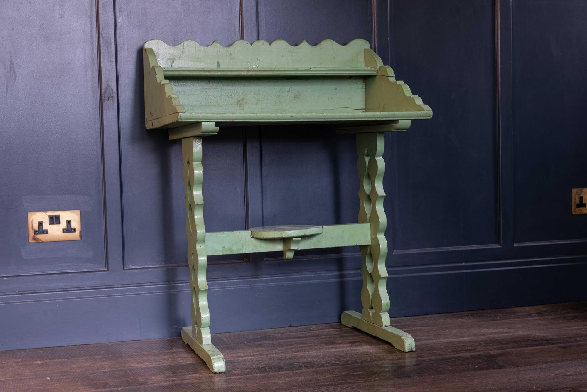 19th Century French Green Painted Oak Provincial Washstand 3