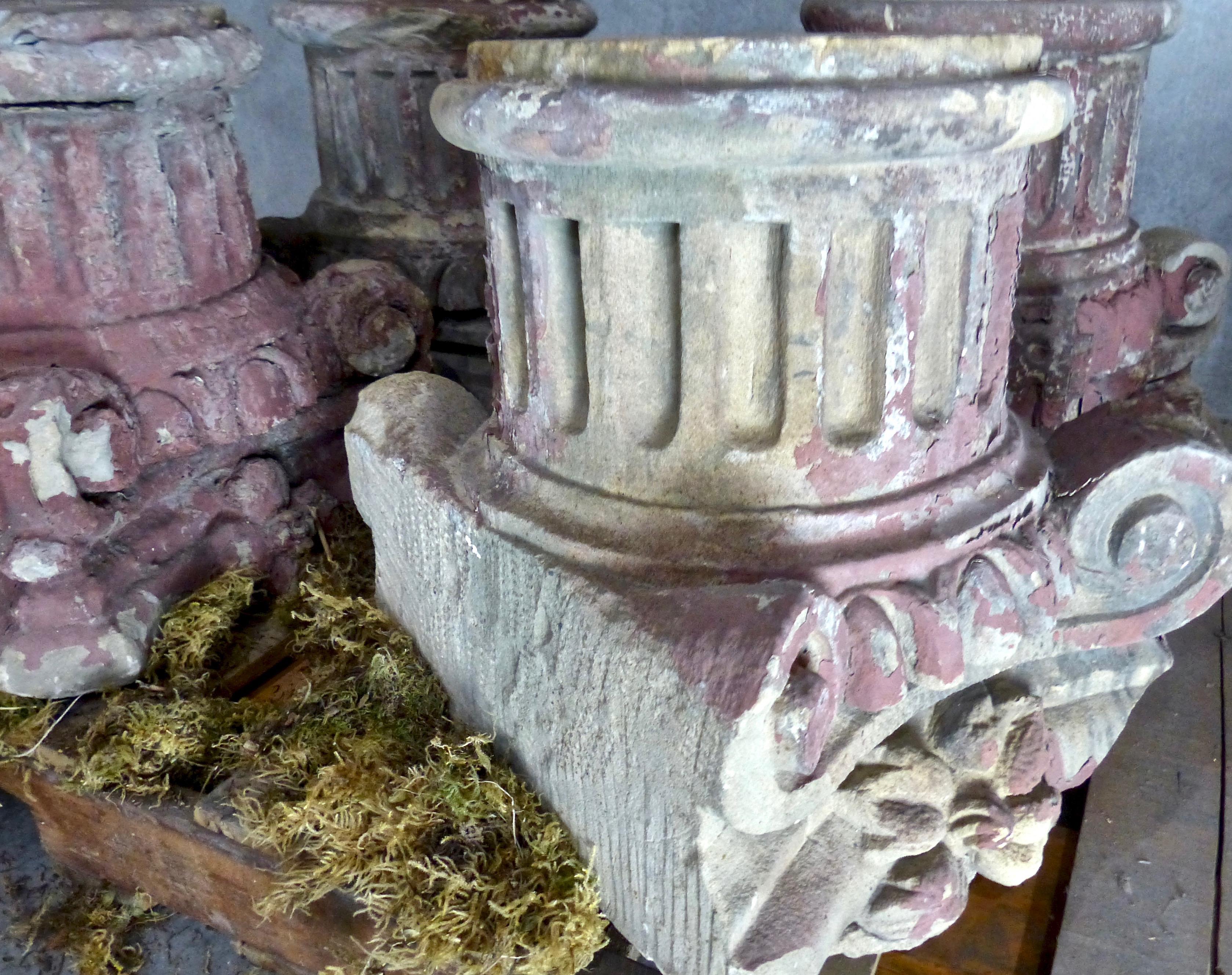 Carved 19th Century French Limestone Architectural Capitals