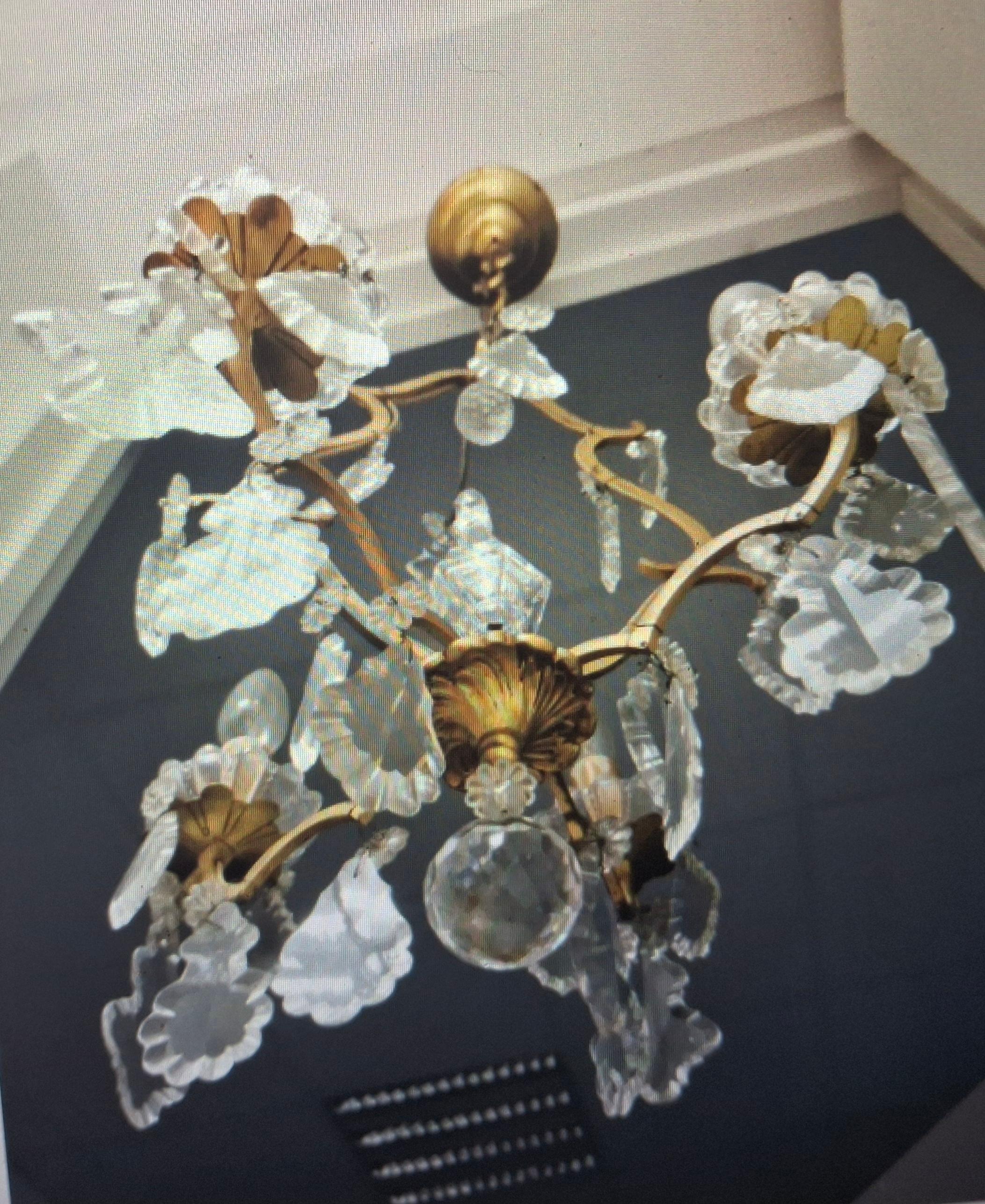 Fin du XIXe siècle 19thc French Louis XV Gilt Bronze Baccarat Crystal Chandelier en vente