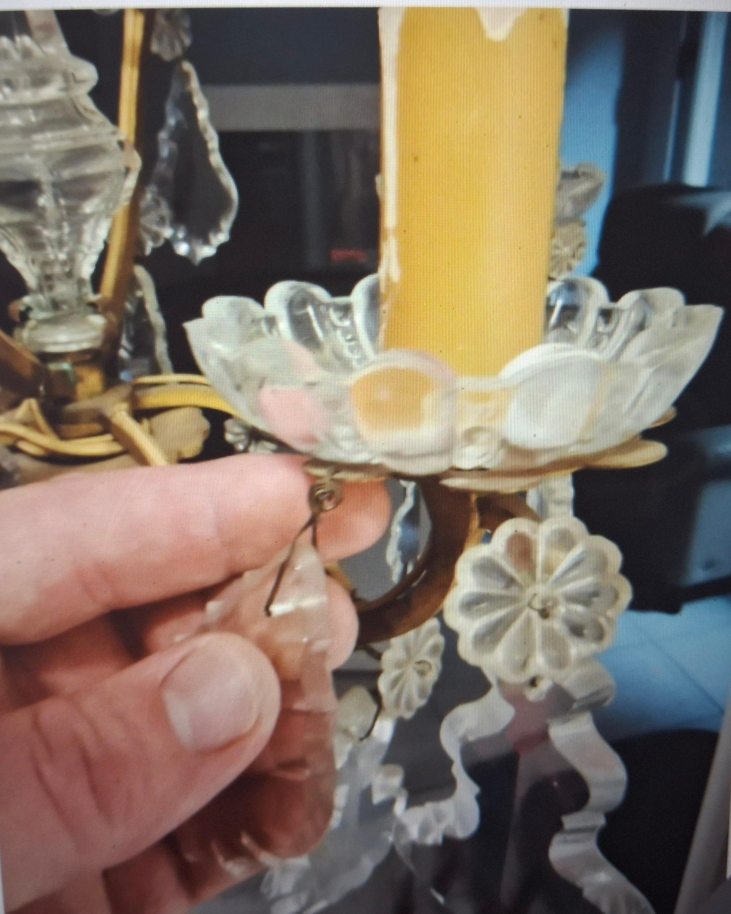 19thc French Louis XV Gilt Bronze Baccarat Crystal Chandelier en vente 2
