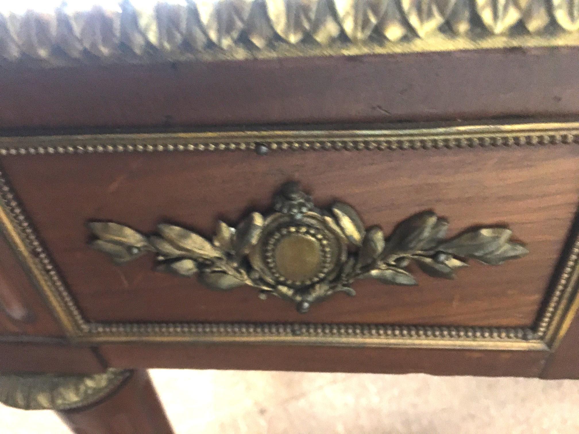 19thc French Louis XVI Style Bureau Plat Desk with Ormolu in Diminutive Size For Sale 6