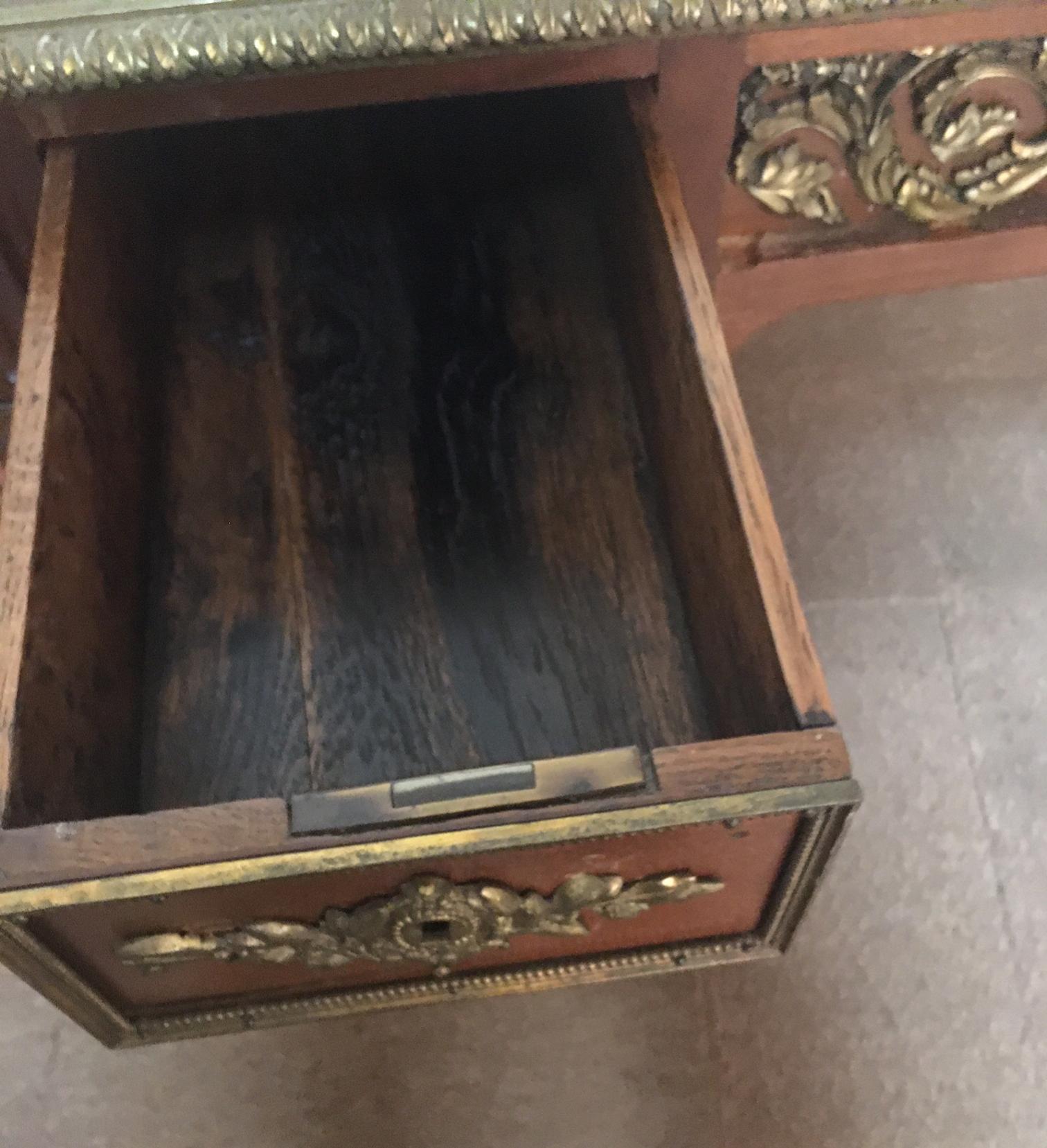 19thc French Louis XVI Style Bureau Plat Desk with Ormolu in Diminutive Size For Sale 8