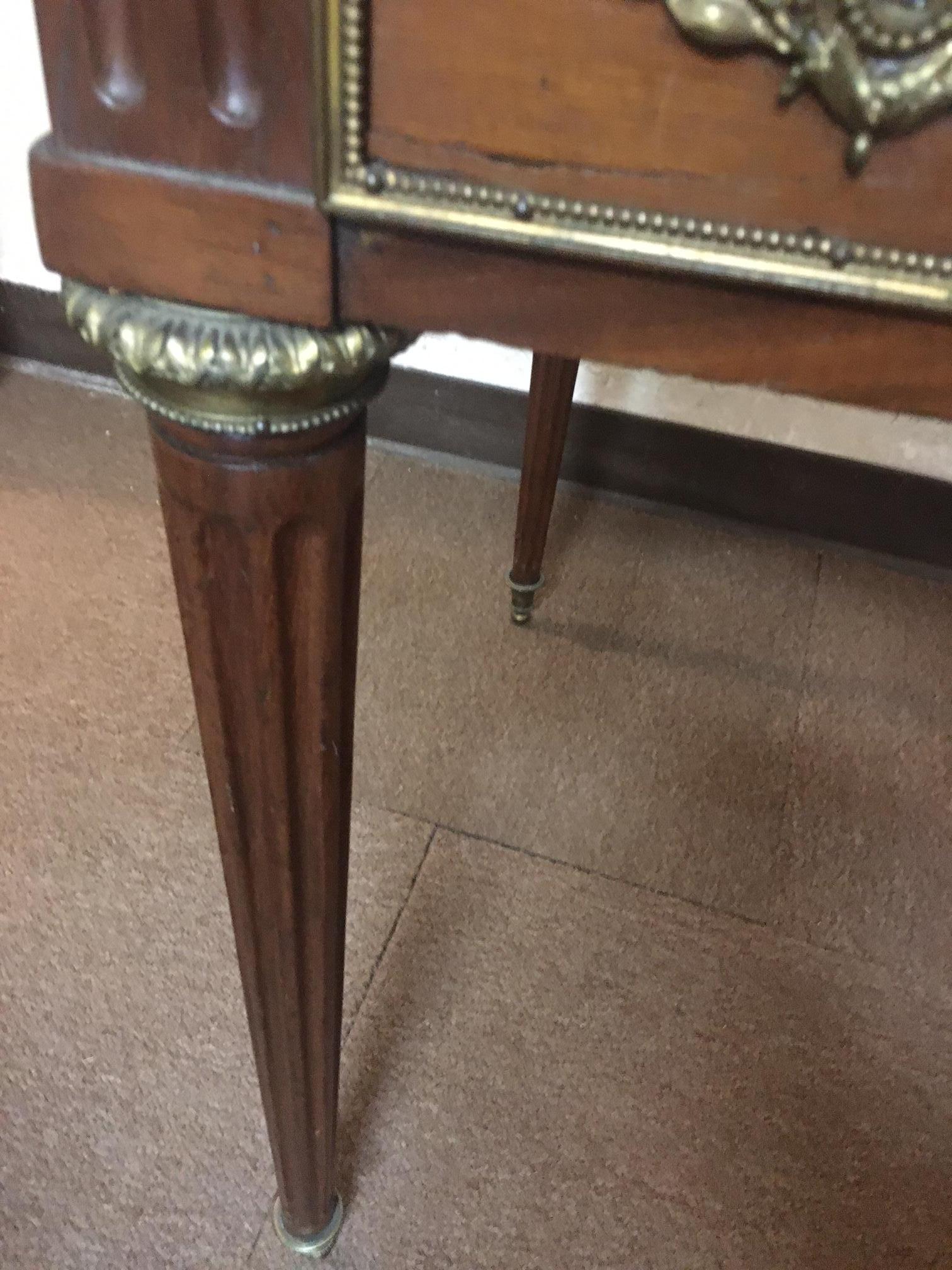 19thc French Louis XVI Style Bureau Plat Desk with Ormolu in Diminutive Size For Sale 3