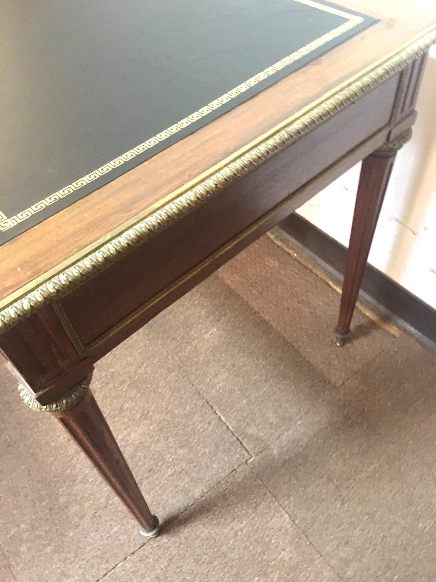 19thc French Louis XVI Style Bureau Plat Desk with Ormolu in Diminutive Size For Sale 4