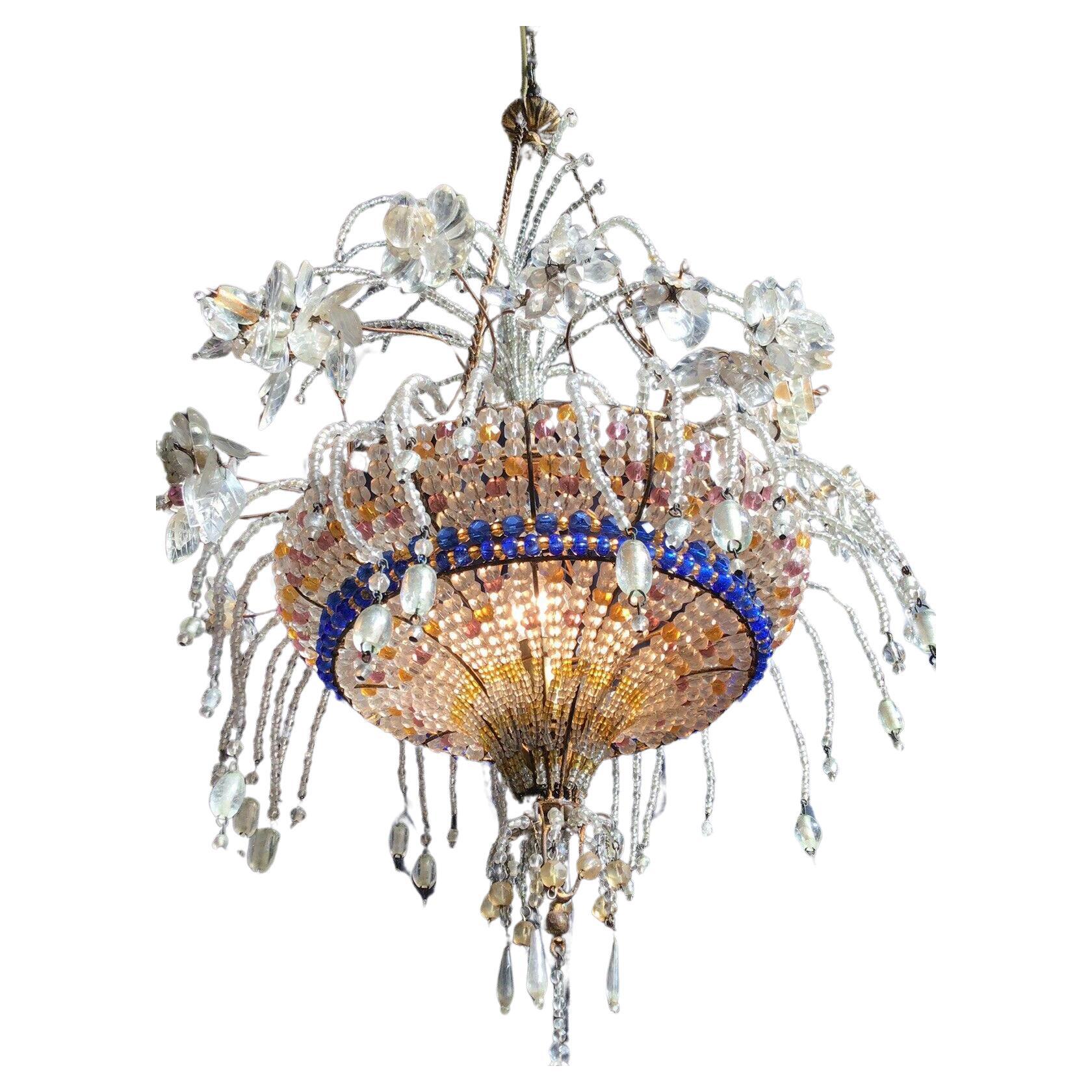 19thc French Louis XV style "Floral Fireworks" Chandelier by Maison Bagues Paris For Sale