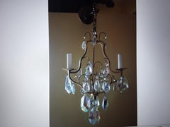 19thc French Louis XV style Gilt Bronze / Aurora Borealis Crystal Chandelier