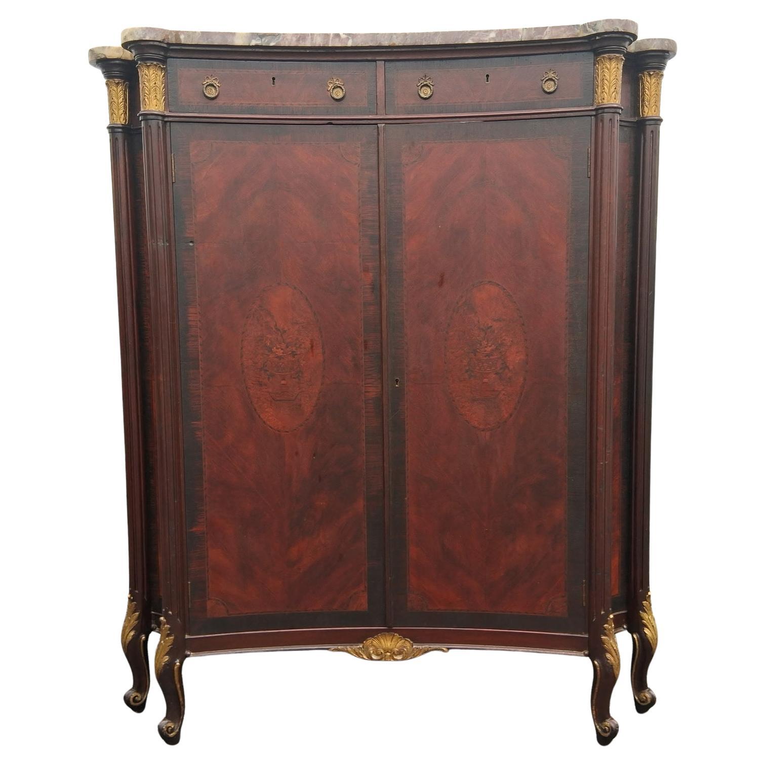 Cómoda Tallboy Estilo Transición Luis XV Francés S. XIX Madera Burl Exótica/Dorada en venta