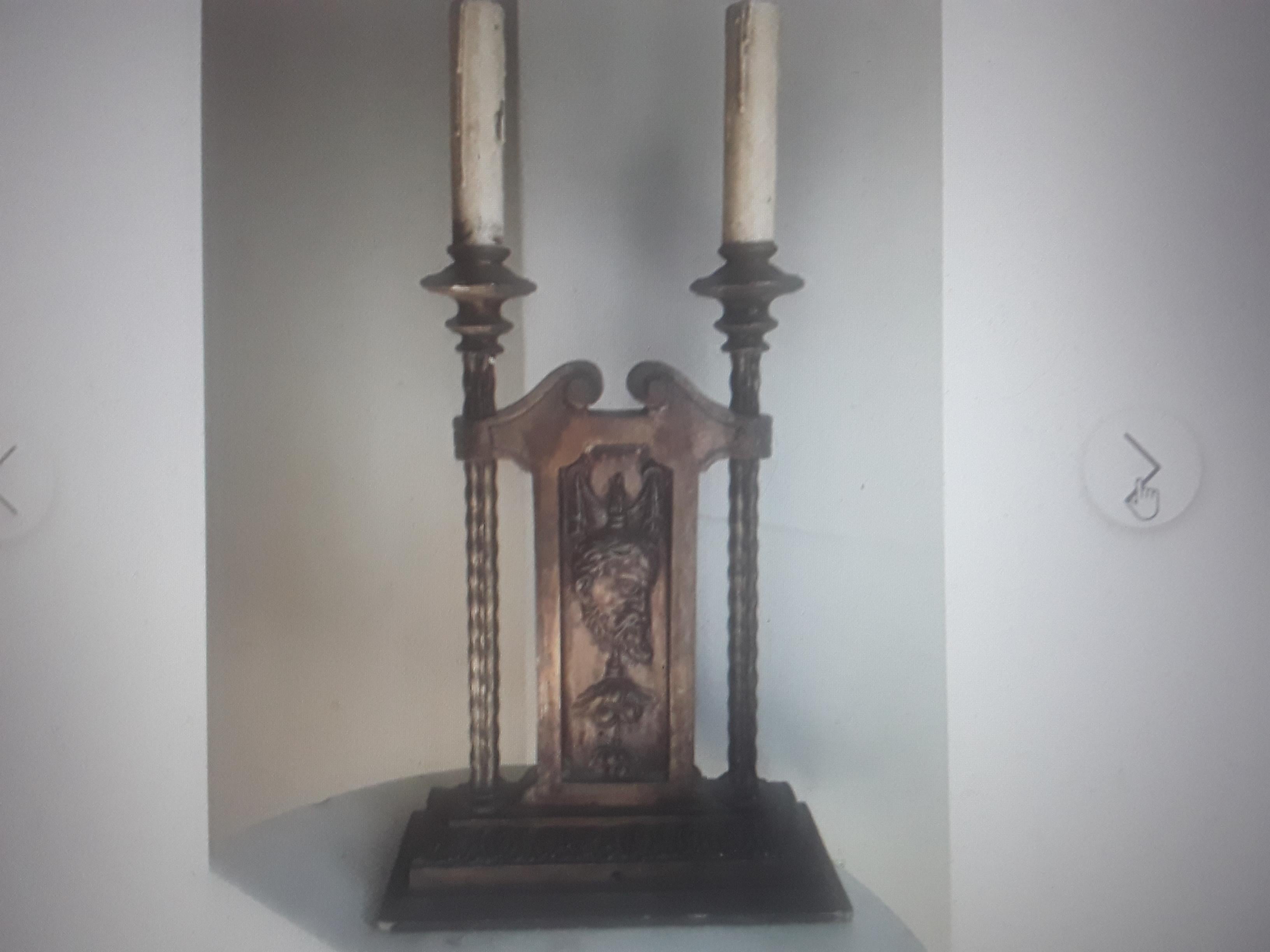 Chandelier / lampe de table Louis XVI en bois sculpté du 19e siècle en vente 4