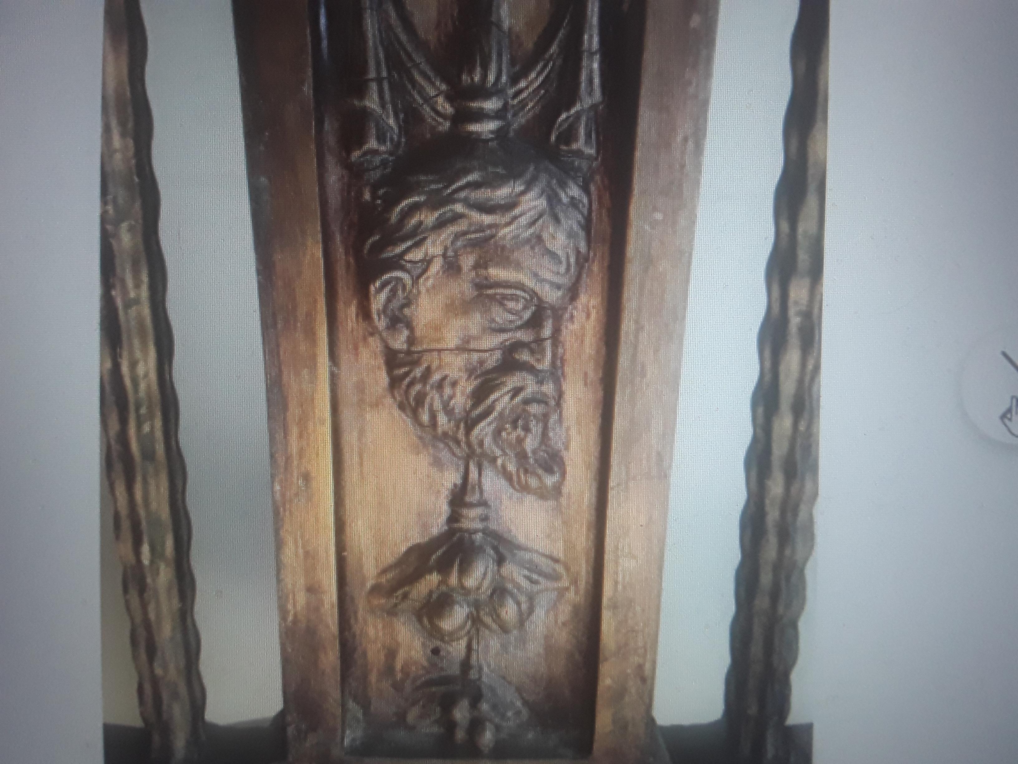 Chandelier / lampe de table Louis XVI en bois sculpté du 19e siècle en vente 5
