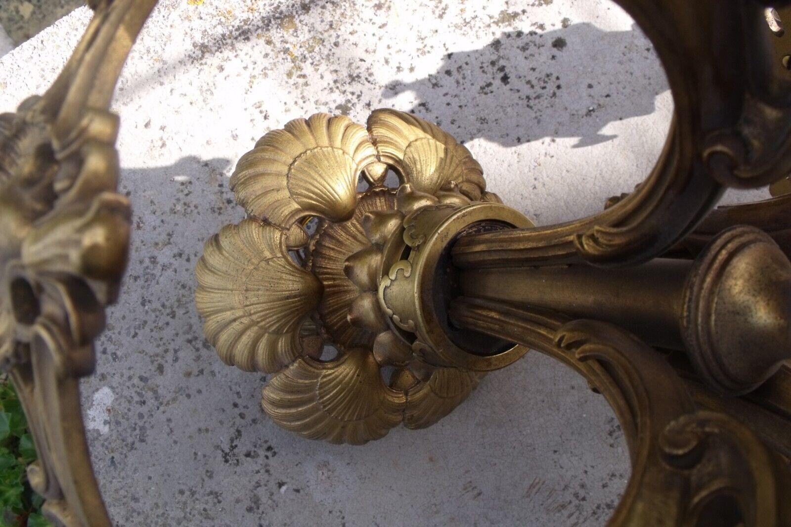 19thc French Louis XVI Rococo Gilt Bronze Chandelier Signed by F. Barbedienne For Sale 6