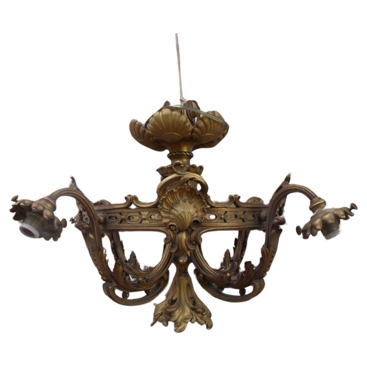 19thc French Louis XVI Rococo Gilt Bronze Chandelier Signed by F. Barbedienne For Sale