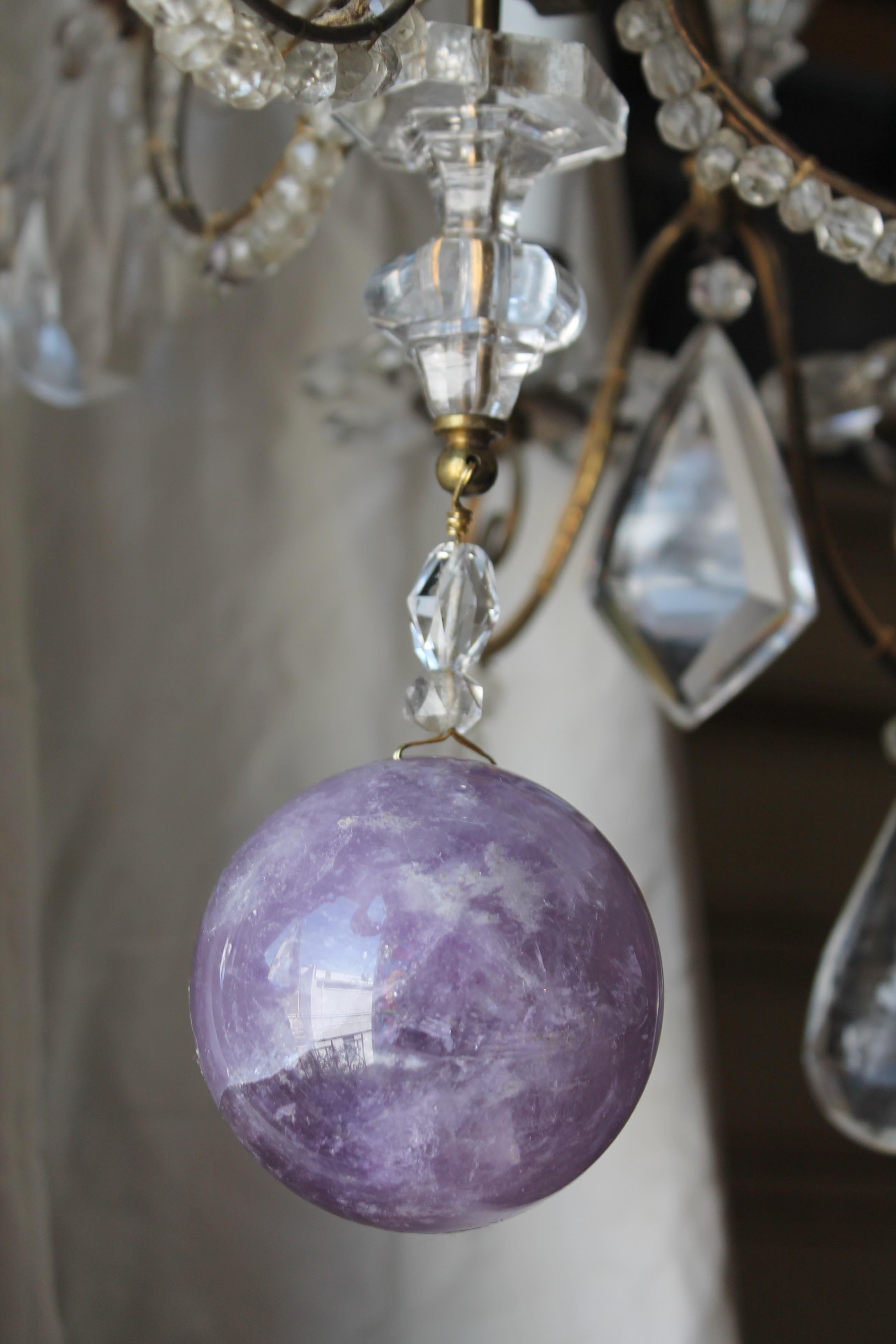 19thc French Louis XVI style Bronze and Rock w/Amethyst Crystal by Maison Bagues For Sale 2