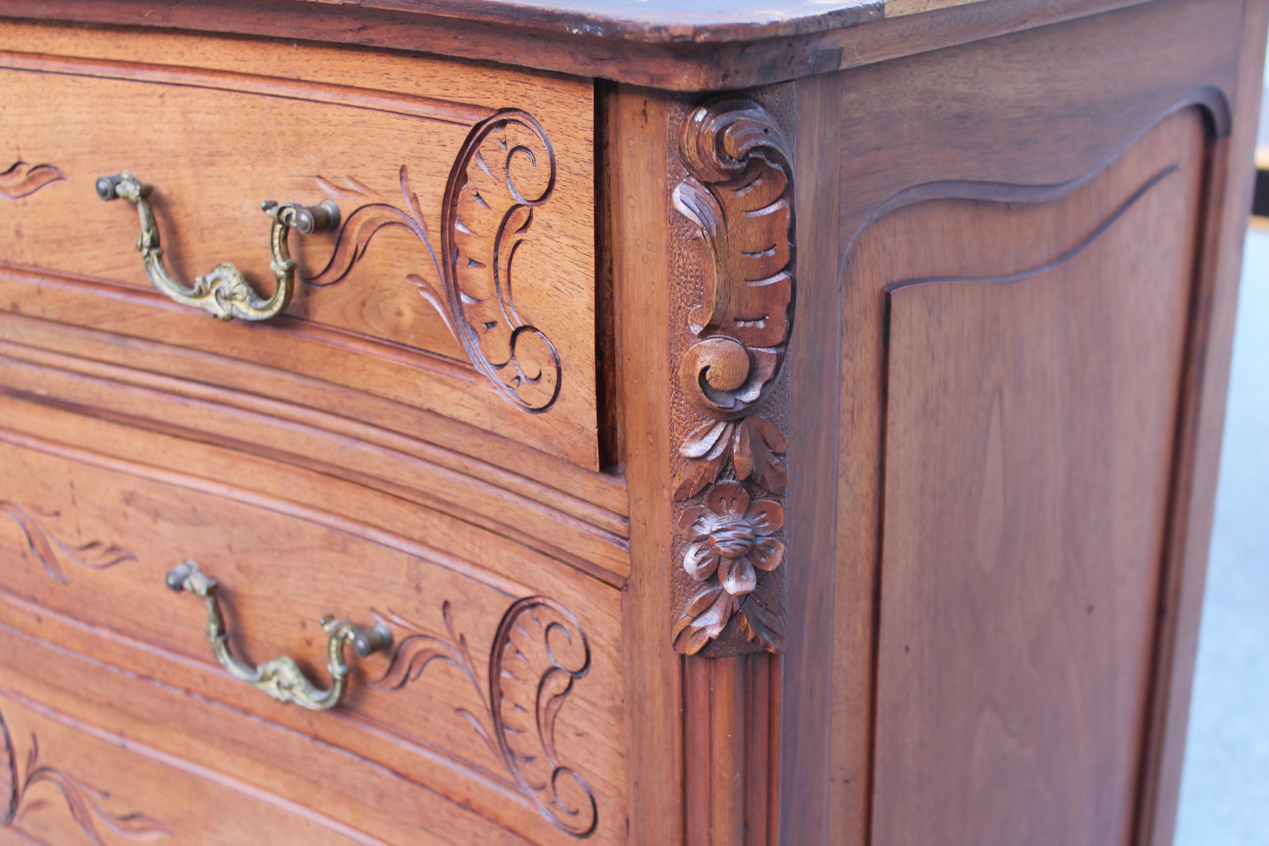 Late 19th Century 19thc French Louis XVI style Carved Chest of Drawers/ Dresser  For Sale