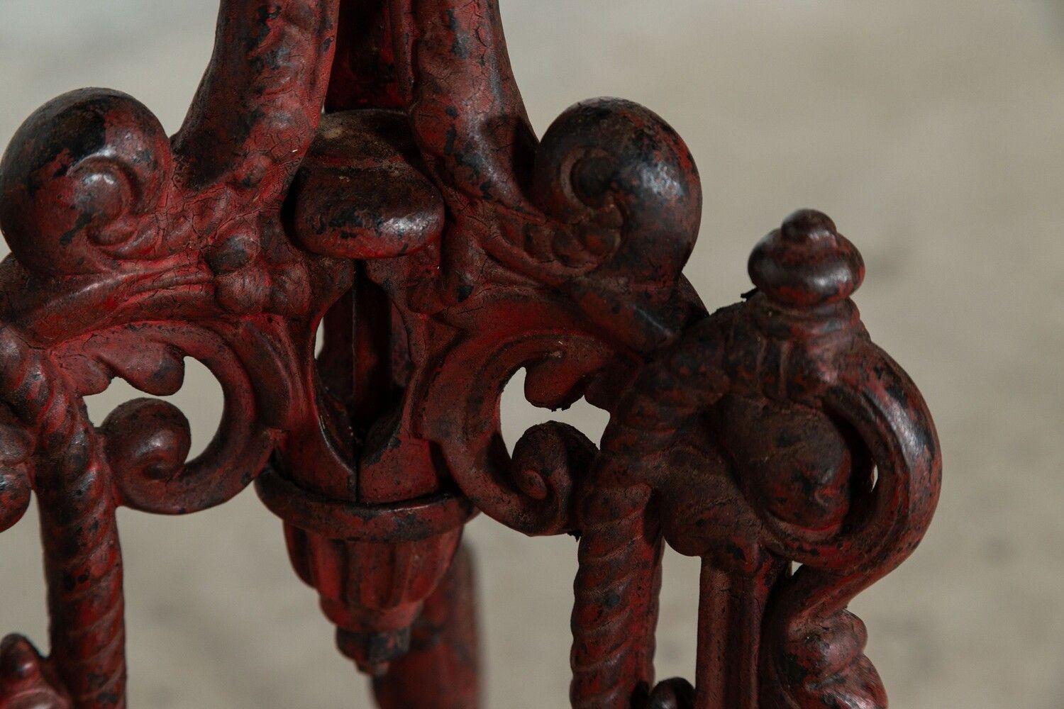 19thC French Mahogany & Cast Iron Side Table For Sale 6