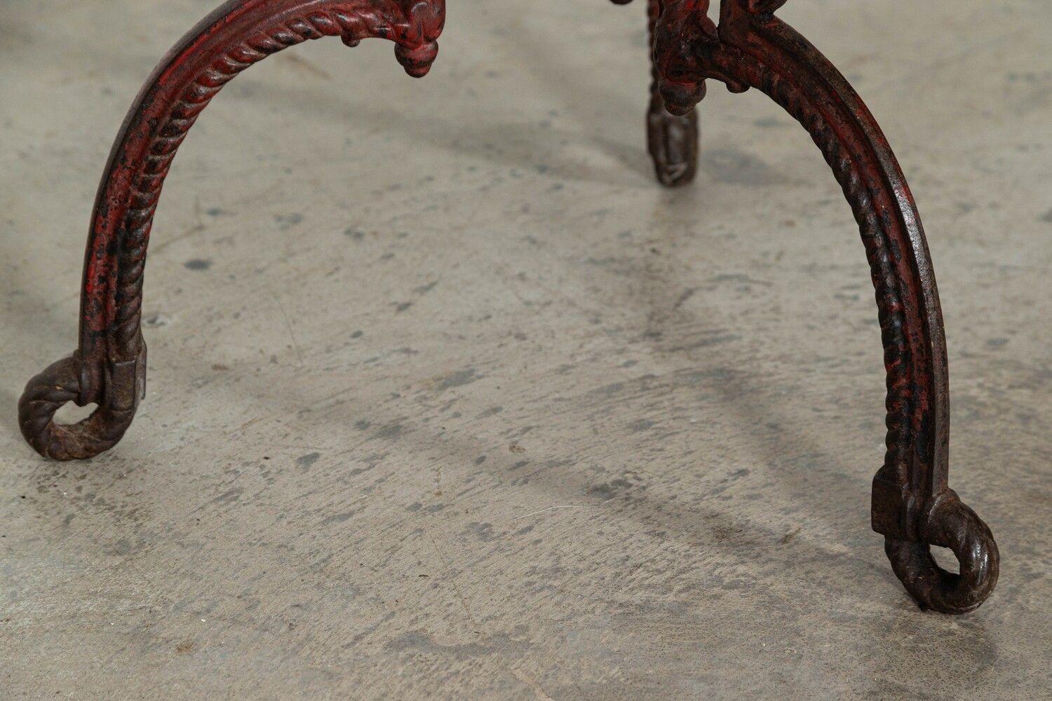 19thC French Mahogany & Cast Iron Side Table For Sale 8