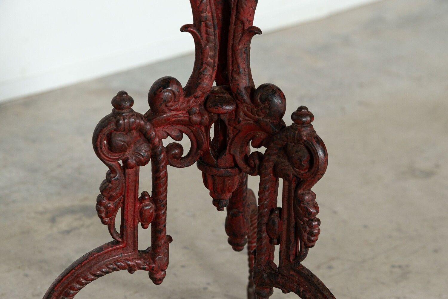 19thC French Mahogany & Cast Iron Side Table For Sale 1