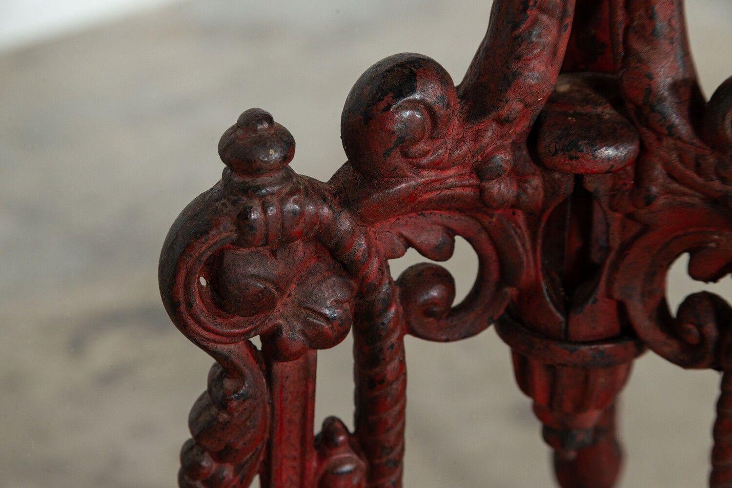 19thC French Mahogany & Cast Iron Side Table For Sale 4