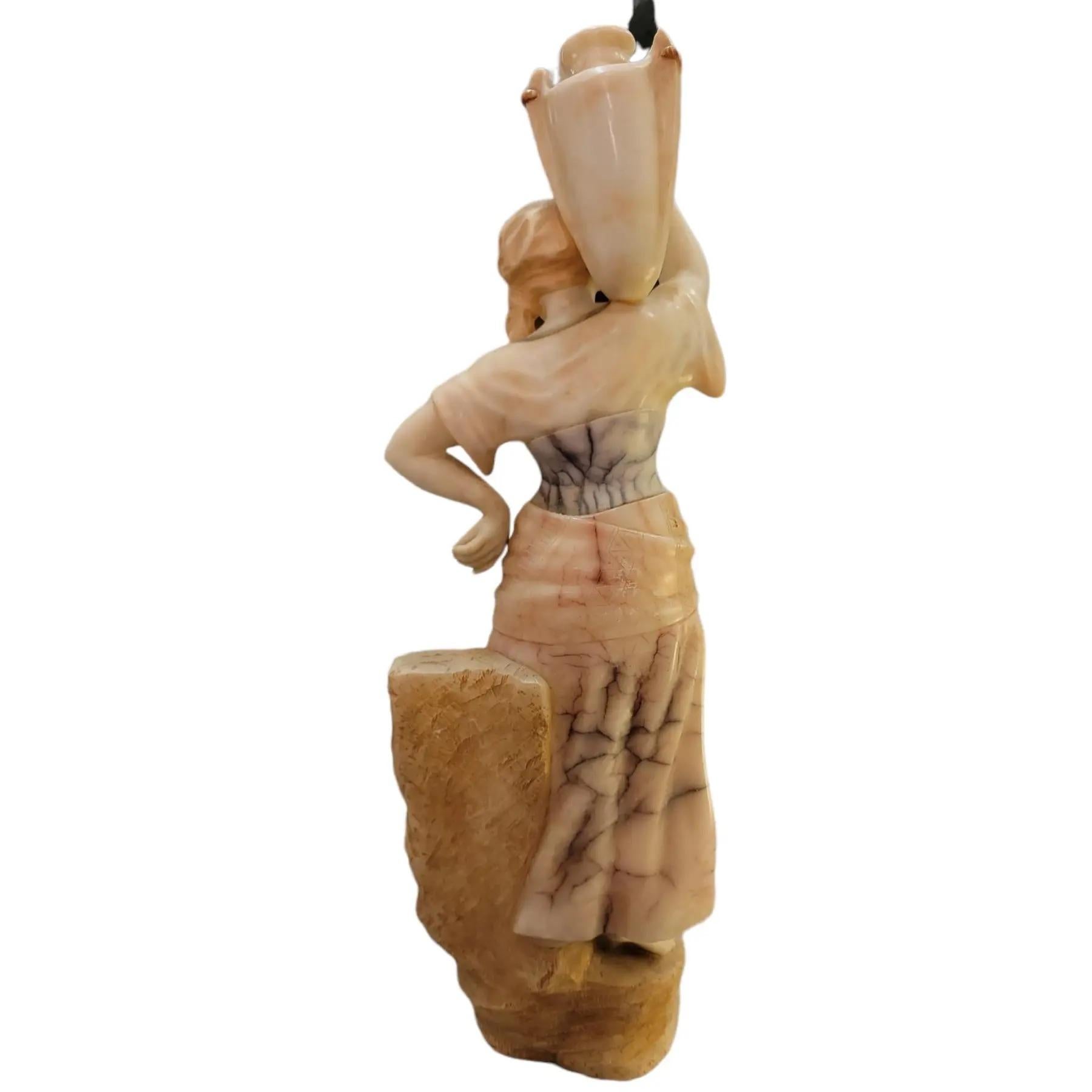 19thc French Marble Alabaster Hand Carved Statue In condizioni buone in vendita a Pasadena, CA