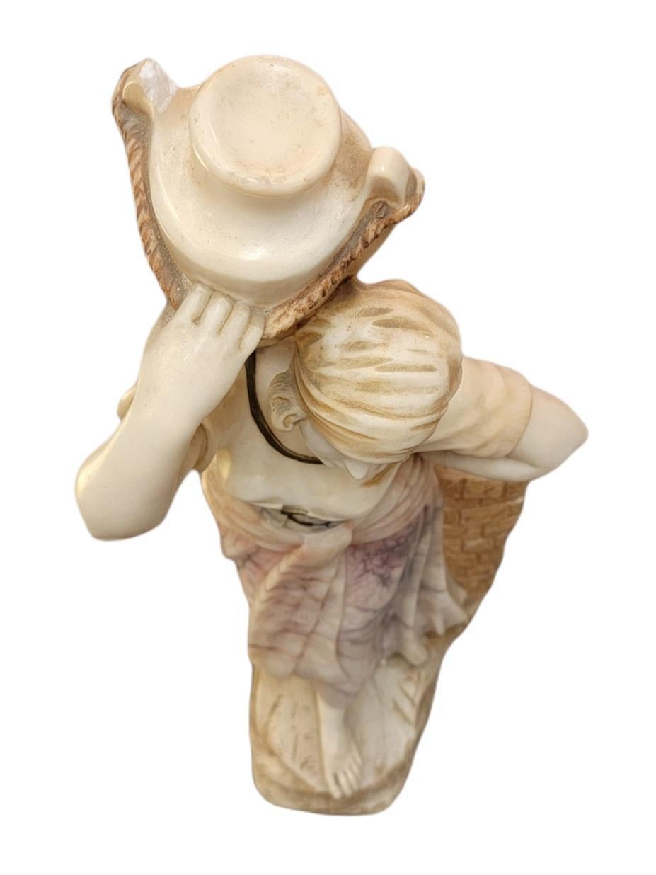19th Century 19thc French Marble Alabaster Hand Carved Statue For Sale
