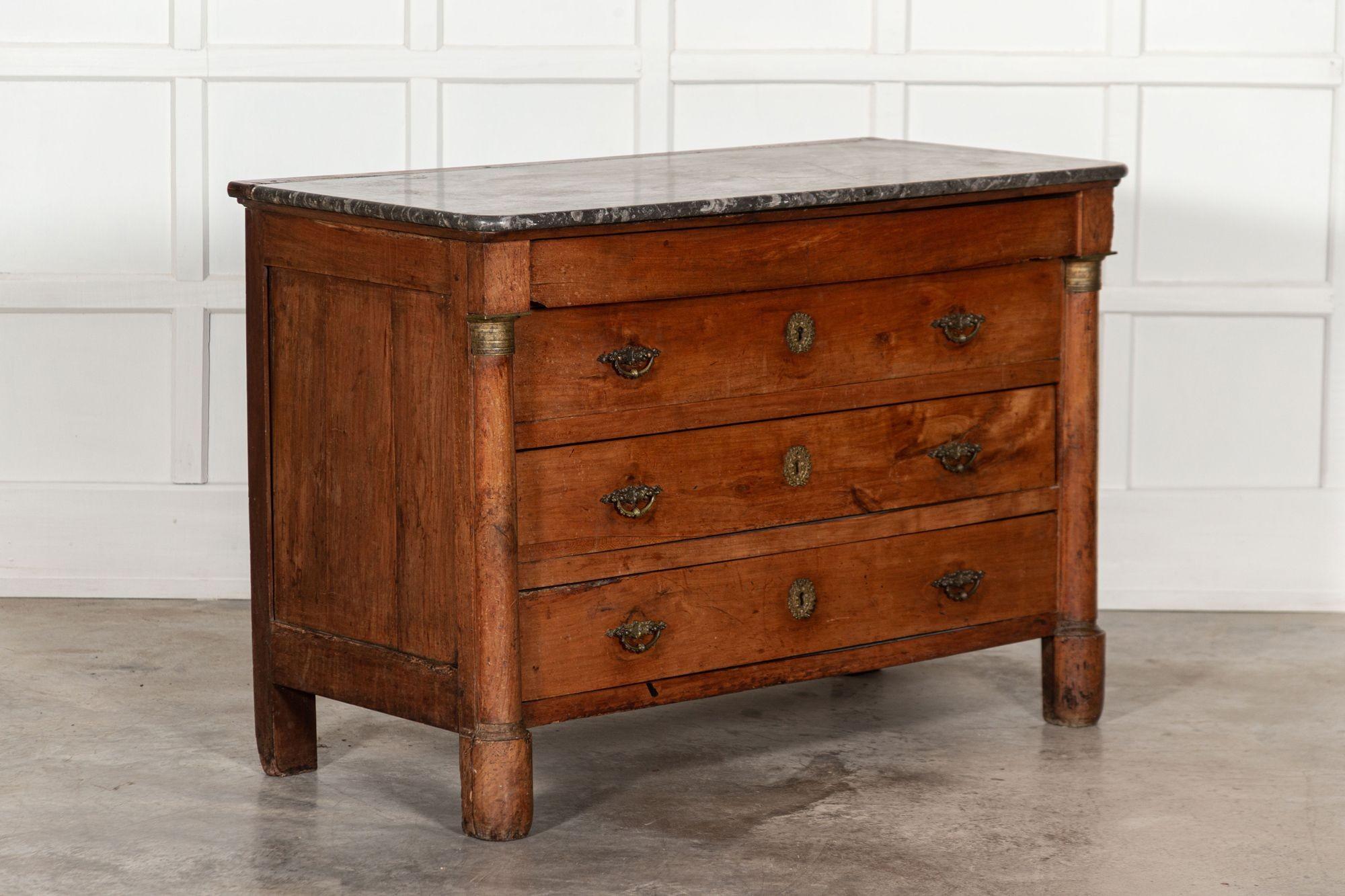 circa 1830
19th century French marble empire fruitwood commode
Sourced from the South of France
sku 1431F
Measures: W130 x D60 x H87cm.