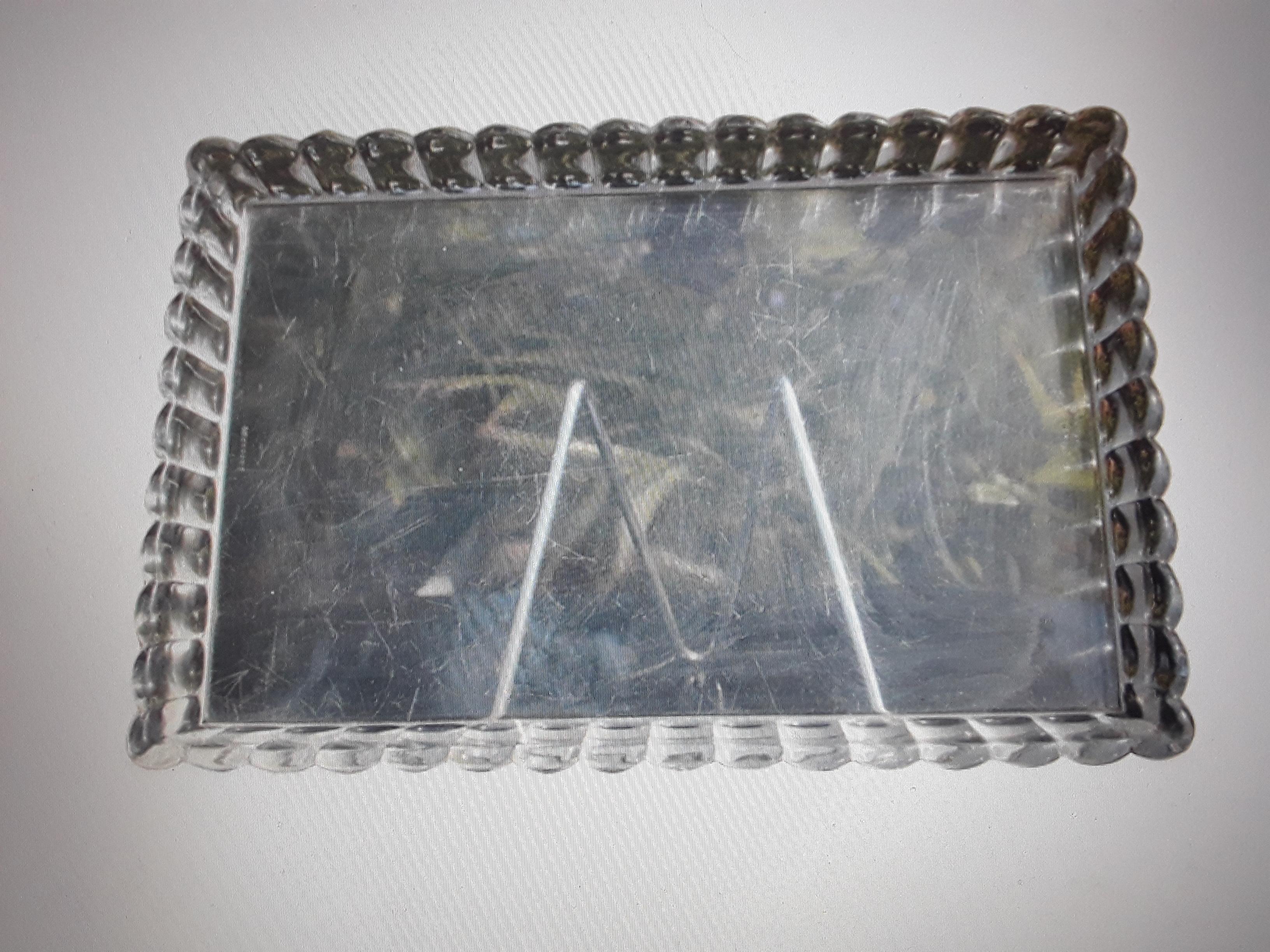 19thc French Napoleon III Crystal Presentation Tray Signed by Baccarat For Sale 3