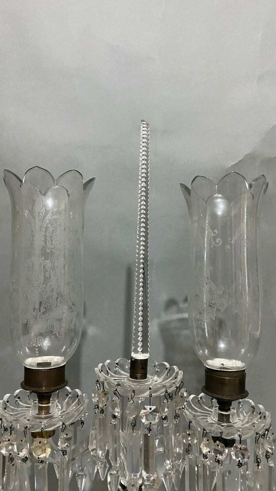 Late 19th Century 19thc French Napoleon III Cut Crystal Candelabra attributed to Baccarat  For Sale