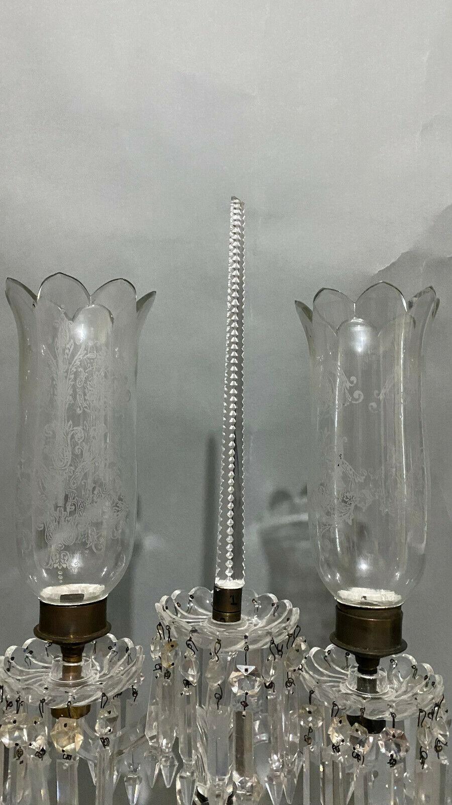19thc French Napoleon III Cut Crystal Candelabra attributed to Baccarat  For Sale 3