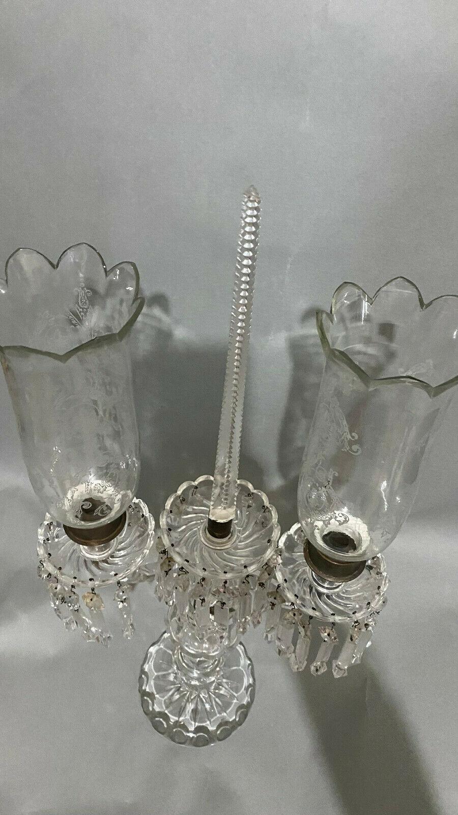 19thc French Napoleon III Cut Crystal Candelabra attributed to Baccarat  For Sale 5