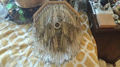 19thc French Napoleon III Cut Crystal with Bronze 3 Tier Ceiling Flush Mount