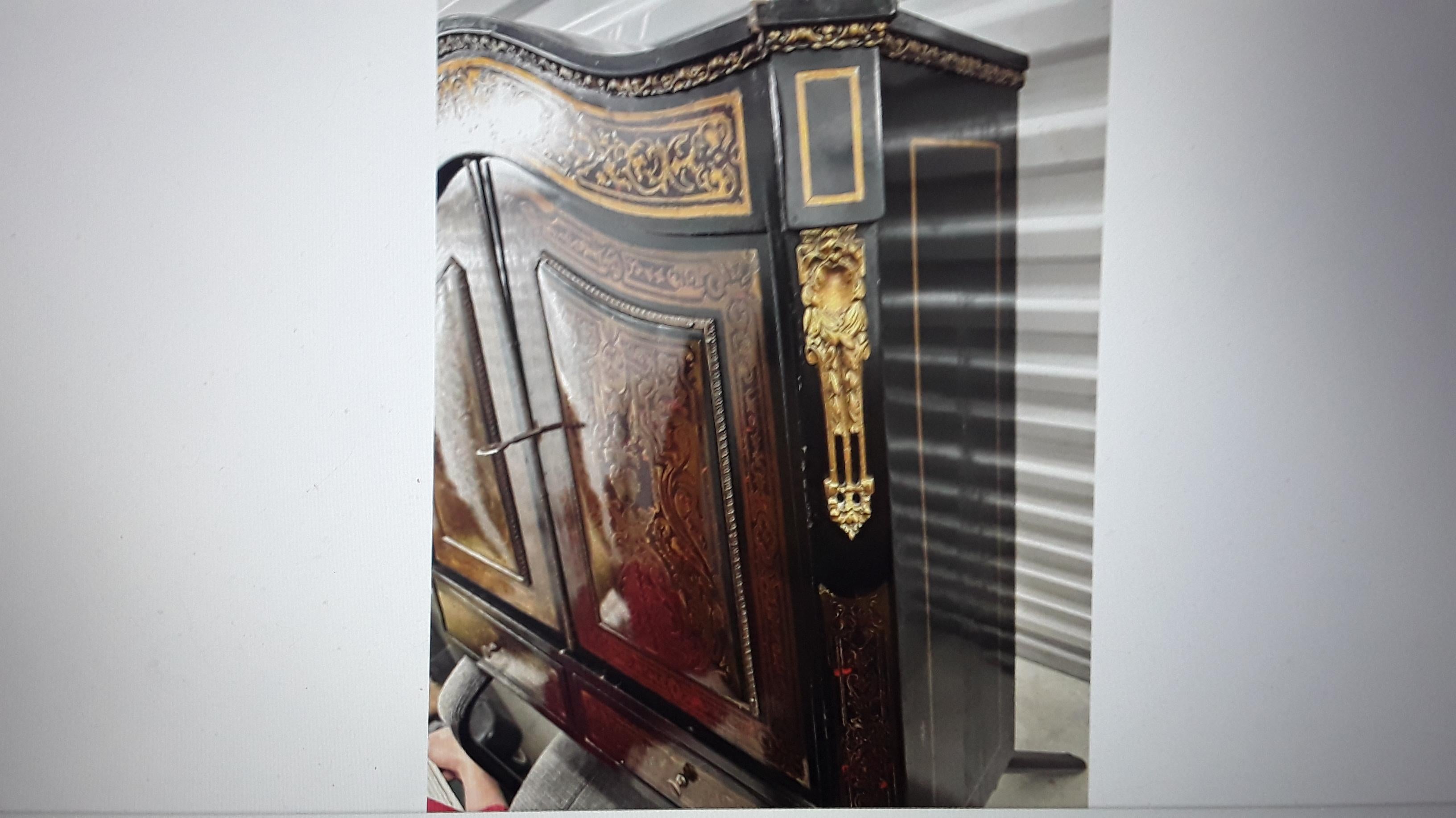 19. Jahrhundert Französisch Napoleon III. Intarsien A.C. Boulle Stil Top Portion „Bonheur Du Jour“ im Angebot 6