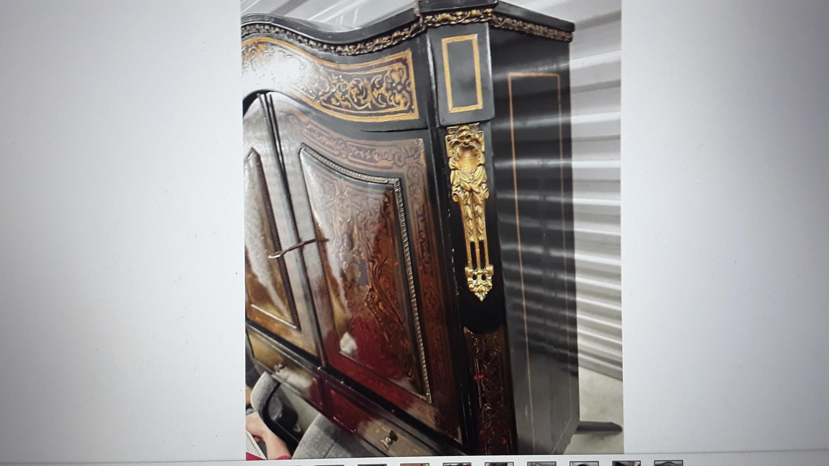 19. Jahrhundert Französisch Napoleon III. Intarsien A.C. Boulle Stil Top Portion „Bonheur Du Jour“ im Angebot 8