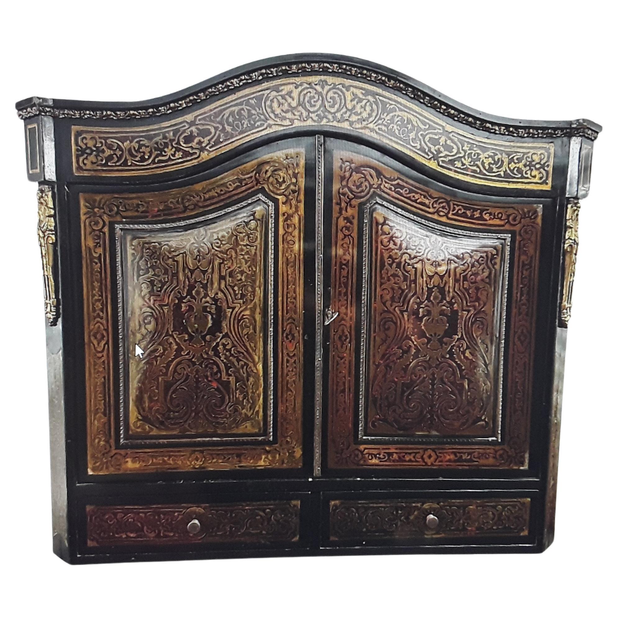 19thc French Napoleon III Inlaid A.C Boulle style Top Portion "Bonheur Du Jour"