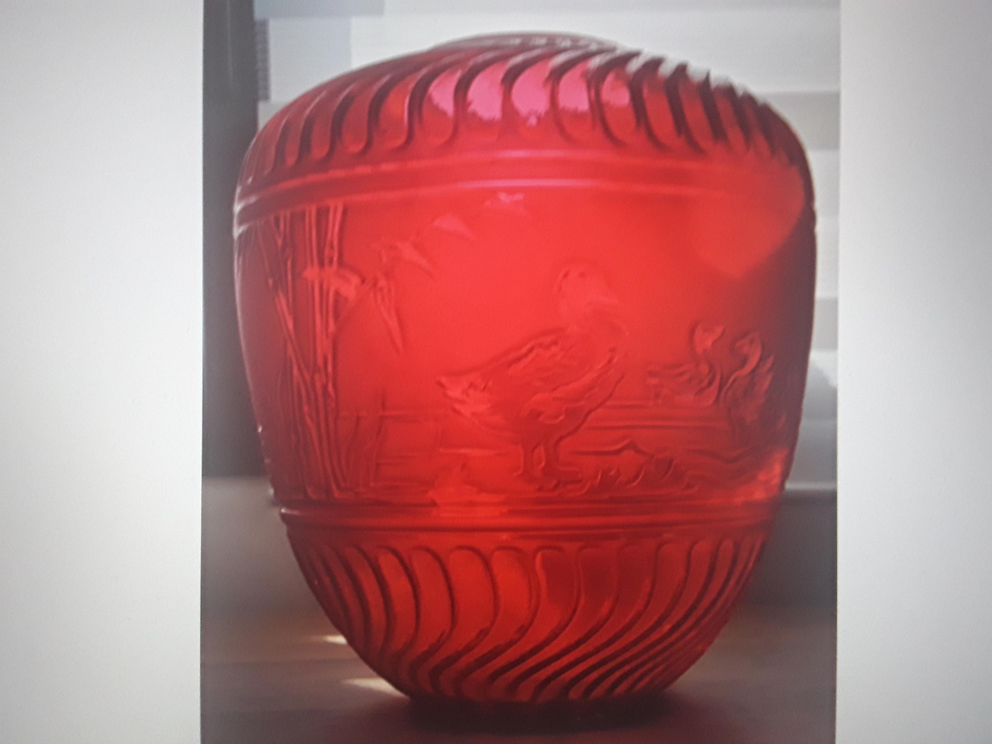 19thc French Napoleon III Red Crystal Hanging Electric Lantern Signed Baccarat For Sale 6