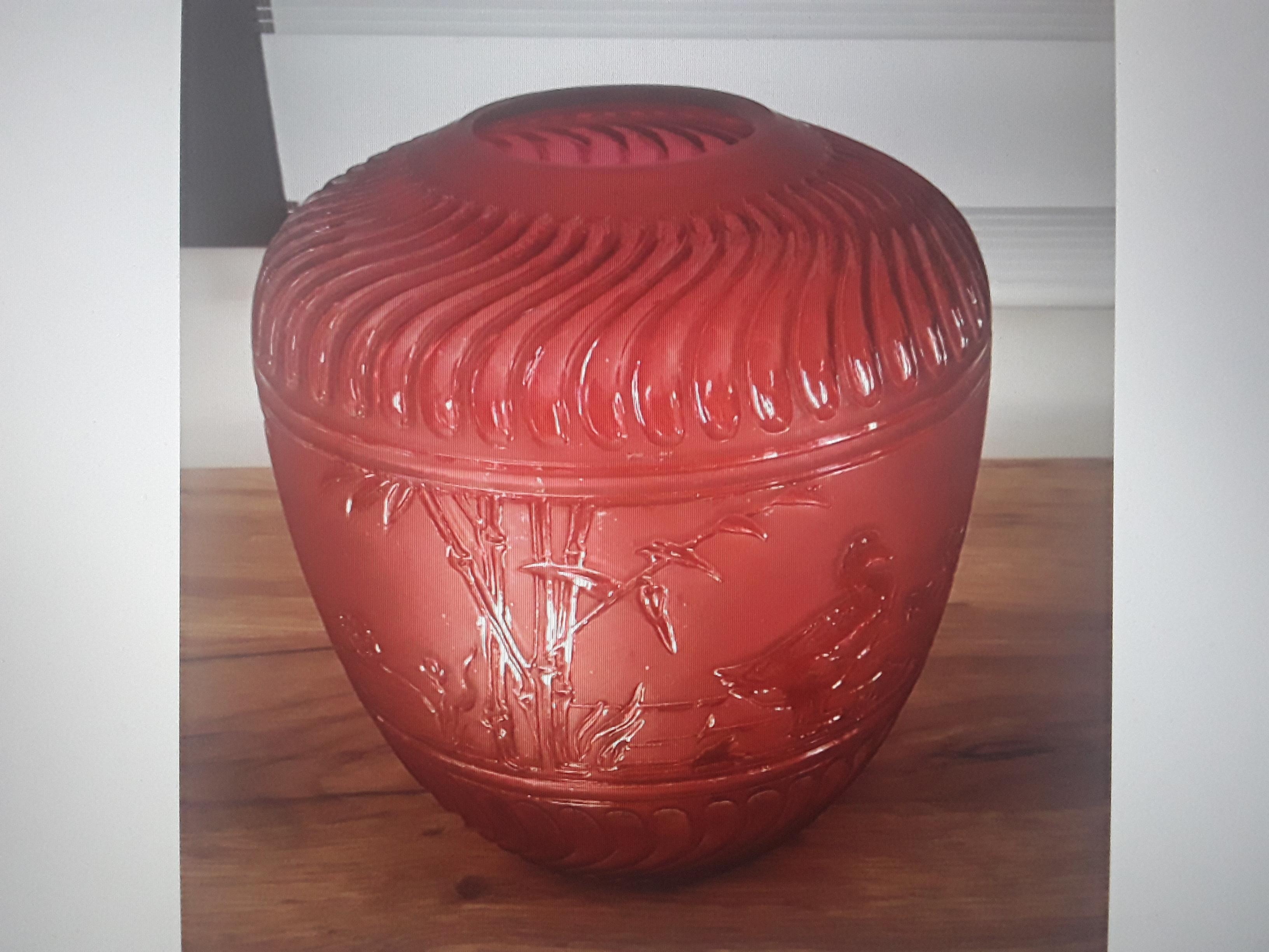 19thc French Napoleon III Red Crystal Hanging Electric Lantern Signed Baccarat For Sale 5
