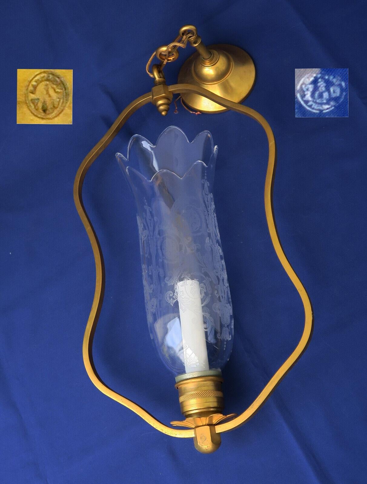 Lanterne suspendue Napoléon III en bronze doré et cristal signée Baccarat, 19e siècle, France en vente 1