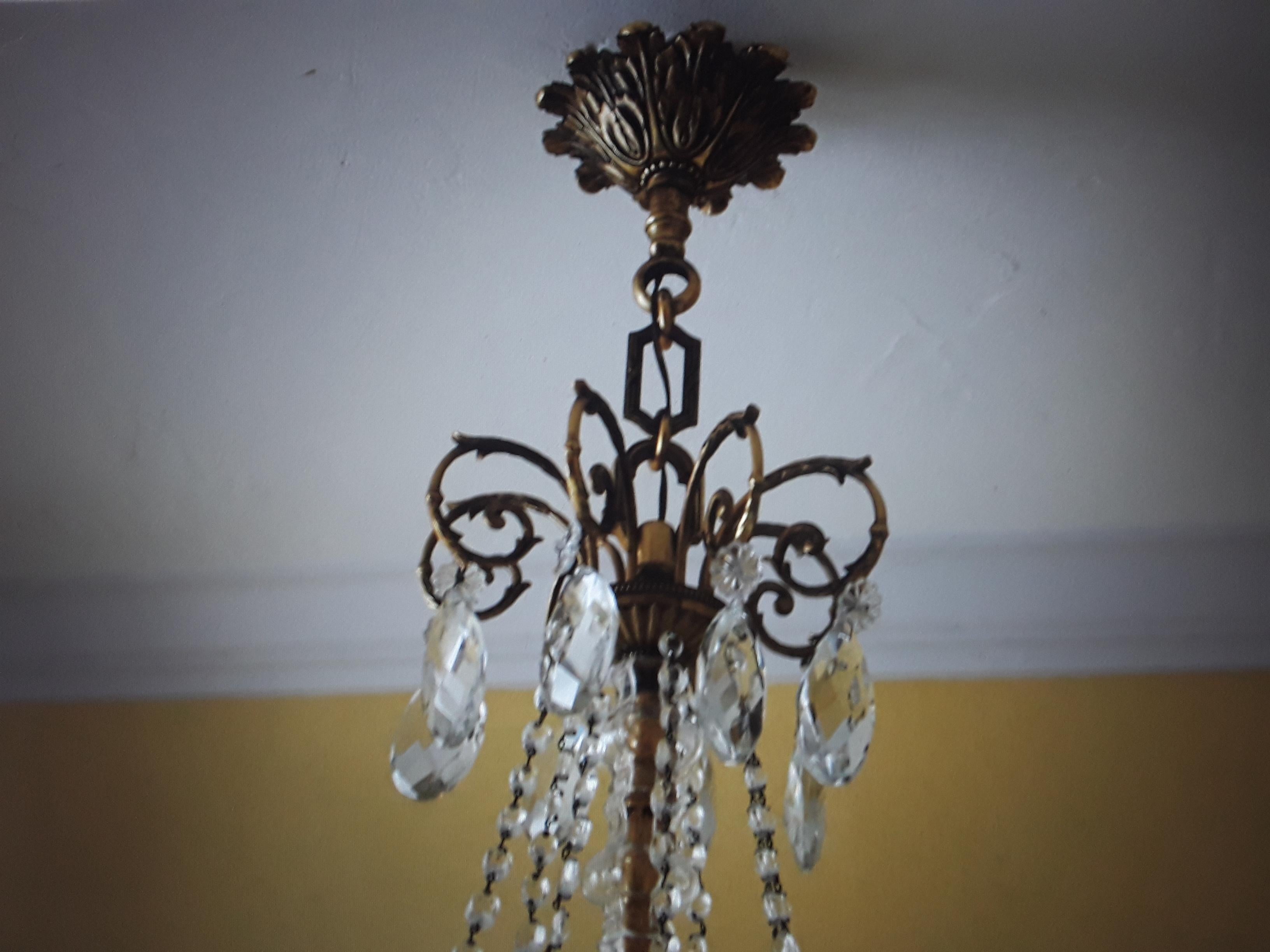 19thc French Neoclassical style Bronze/ Palmette Motif Chandelier Maison Bagues For Sale 8