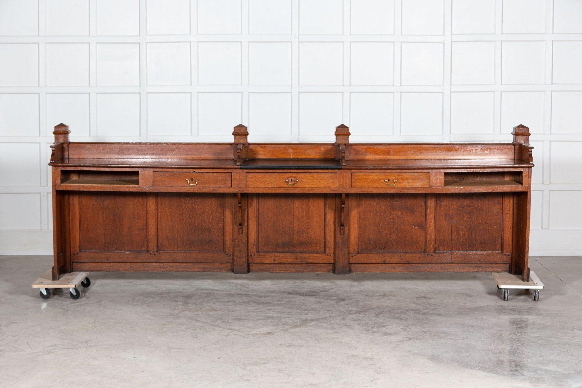 19thC French Oak Bank Counter Desk In Good Condition For Sale In Staffordshire, GB