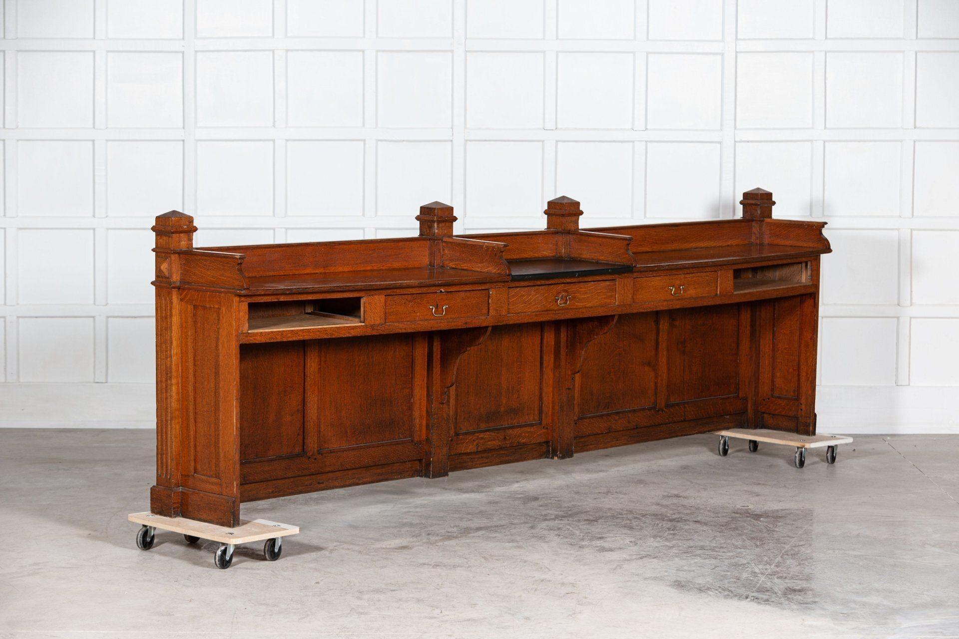 19thC French Oak Bank Counter Desk For Sale 3